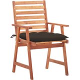 Maison Chic Vrtni jedilni stoli - Stol za vrt 3 kosi z blazinami trden akacijev les JS342, (21878957) | Shoptok.si