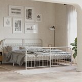 Metalni okvir kreveta uzglavlje i podnožje bijeli 183x203 cm | shoptok.hr