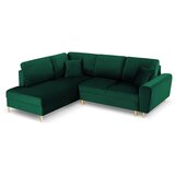 Cosmopolitan Design Zelena baršunasti sklopiva/s prostorom za odlaganje kutna garnitura (s lijevim kutom/u obliku slova L) Kyoto – | shoptok.hr