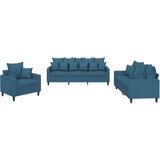  3-dijelni set sofa s jastucima plavi baršunasti | shoptok.hr