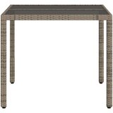  Vrtni stol sa staklenom pločom sivi 90x90x75 cm od poliratana | shoptok.hr