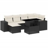 Maison Chic Seti vrtnega pohištva - Vrtna garnitura - Vrtni pohištvo set 7-delna z blazinami črn poli ratan, (21803714) | Shoptok.si