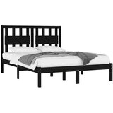 Okvir za krevet od masivne borovine crni 200 x 200 cm | shoptok.hr