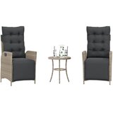  3-dijelni bistro set s jastucima svjetlosivi od poliratana | shoptok.hr