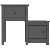  Noćni ormarići 2 kom sivi 79,5x38x65,5 cm od masivne borovine | Eponuda.com