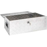  Kutija za pohranu srebrna 90 x 47 x 33,5 cm aluminijska | shoptok.hr