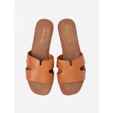 Shelvt Caramel women's faux leather flip-flops | shoptok.hr