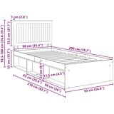  Konstrukcija postelje Beton 90 x 200 cm Masivno borovo les, (5000103568) | Shoptok.si