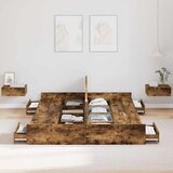 Krevet s ladicama Dimljeni hrast 135 x 190 cm Konstruirano drvo | shoptok.hr