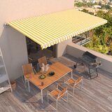 vidaXL tenda na ručno uvlačenje 600 x 350 cm žuto-bijela Cijene