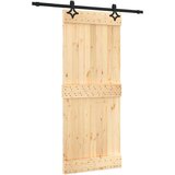 Drsna vrata s kompletom vodil 85x210 cm trdna borovina, (20999136) | Shoptok.si