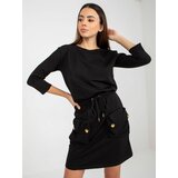 Fashion Hunters Black mini sweatshirt dress with hem by OCH BELLA Cene