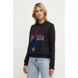 Karl Lagerfeld Bombažen pulover ženska, črna barva, 245W1830