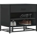vidaXL Klupa za cipele crna 60x40x53,5 cm izrađena od drveta i metala | shoptok.hr