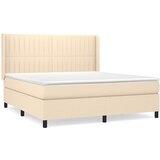  Krevet s oprugama i madracem krem 160x200 cm od tkanine | shoptok.hr