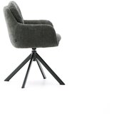 Kave Home Temno zelen oblazinjen jedilni stol z nasloni za roke Lexa – | Shoptok.si