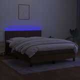  box spring s madracem LED tamnosmeđi 140x200 cm tkanina | shoptok.hr