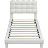 Lumor Enojna postelja oblazinjena s Sherpo - 90x200 cm - bela, (22156272) Cene