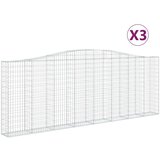  Lučne gabionske košare 3 kom 400x30x40/60 cm pocinčano željezo | shoptok.hr