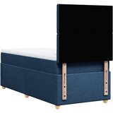  Krevet s oprugama i madracem plavi 100 x 200 cm od tkanine | shoptok.hr