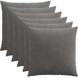  Presvlaka za jastuk 6 pcs ALMELO Tamnosiva 60 x 60 cm Kord Slike