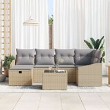  7-dijelni vrtni kauč set s jastučićima bež poli ratan | shoptok.hr