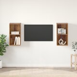 vidaXL Stenski TV kabinet 2 pcs Staro les 37 x 37 x 72 cm | Shoptok.si