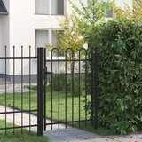  Vrata za ogradu BOXTEL Jedna Vrata s Lučnim Vrhom čelik 1x1,2 m crna | shoptok.hr