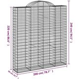  Gabionska košara s lukom 200x50x220/240 cm pocinčano željezo | shoptok.hr