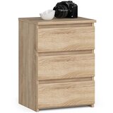 AKORD Cl3/40 Nočna Omarica, 3 Predali, Hrast Sonoma, (5000332036) | Shoptok.si