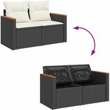  6-dijelni set vrtnih sofa s jastucima crni od poliratana bagrem | shoptok.hr