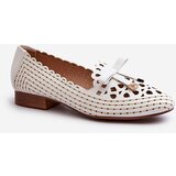 Boto White Women's Cutout Ballerina Flats with Bow Nestavia | shoptok.hr