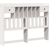 vidaXL Knjižna postelja brez vzmetnice bela 150x200 cm trdna borovina | Shoptok.si