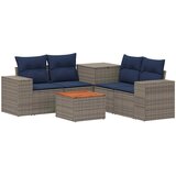  Set sofe 6 kom. Siva i tamnoplava Poli Rattan i čelik | shoptok.hr