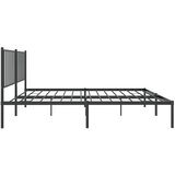  Metalni okvir za krevet s uzglavljem crni 140x190 cm | shoptok.hr