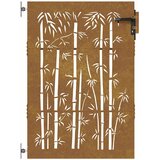  Vrtna vrata 85 x 125 cm od čelika COR-TEN s uzorkom bambusa | shoptok.hr