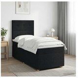 vidaXL Boxspring krevet s madracem Crna 80 x 200 cm Tkanina - Crna 80 x 200 cm Prošiveno gumbima Cijene