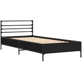  Okvir za krevet crni 100x200 cm konstruirano drvo i metal | shoptok.hr