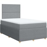 vidaXL Boxspring postelja z vzmetnico svetlo siva 120x190 cm blago | Shoptok.si