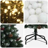  Umjetno božićno drvce zeleno s kuglicom 150 cm 150 LED lampica | shoptok.hr