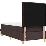  Krevet s kutijom s madracem i klupom tamno smeđi 100x200 cm Tkanina | shoptok.hr