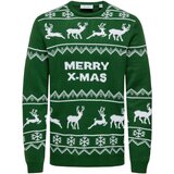 Only & Sons Puloverji ONSXMAS REG 5 ALLOVER CREW KNIT 82264253 Zelena Cene