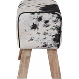  Klupa 60 x 30 x 45 cm Prava koža Crna i bijela | shoptok.hr