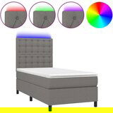  Krevet box spring s madracem LED tamnosivi 80 x 200 cm tkanina | shoptok.hr