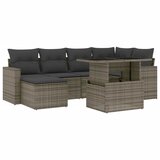 Maison Chic Seti vrtnega pohištva - Vrtna garnitura - Vrtni pohištvo set 7-delna z blazinami siv poli ratan, (21802543) | Shoptok.si