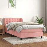 The Living Store Box spring postelja z vzmetnico roza 80x200 cm žamet - Box Spring Postelja, (21492853) | Shoptok.si