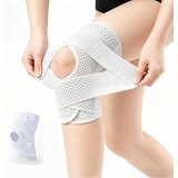 INF Dvostranska športna opornica kolena s silikonsko blazinico in vzmetjo White M, (5000287014) | Shoptok.si