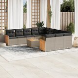  12-dijelni set vrtnih sofa od poliratana s jastucima sivi | shoptok.hr
