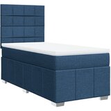vidaXL Box spring postelja z vzmetnico modra 80x200 cm blago, (21309477) | Shoptok.si