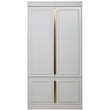 BePureHome Svetlo siva garderobna omara iz masivnega bora s krilnimi vrati 110x215 cm Organize – Cene